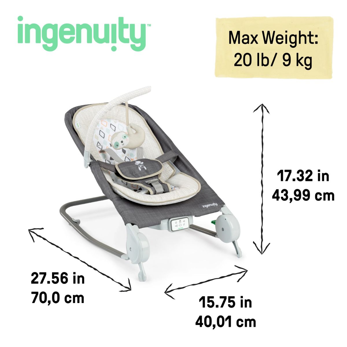 Baby Bjorn Bouncer Bliss 3D Jersey Dark Grey Frame - Assorted